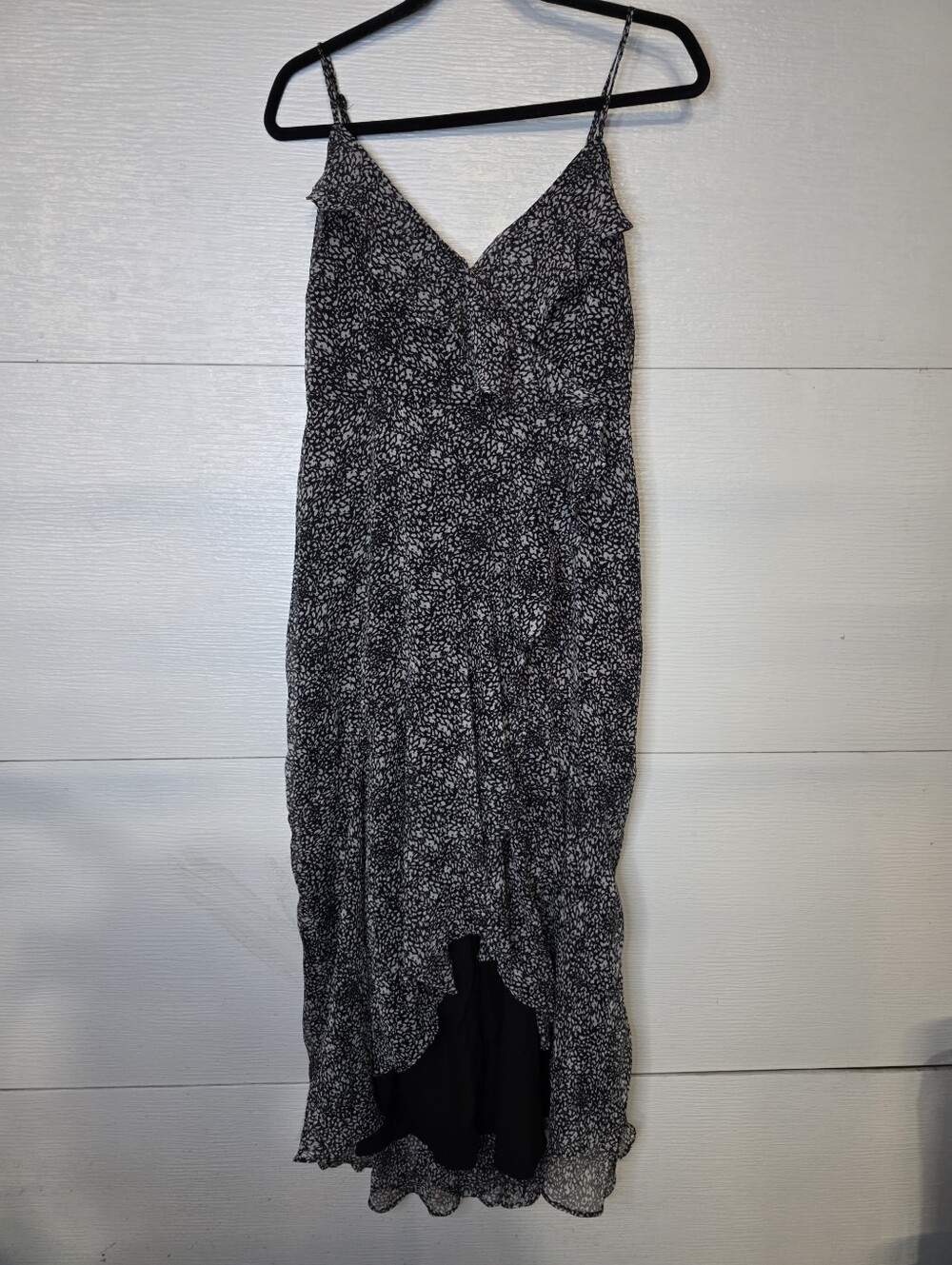 Express Black and White High-Low Spaghetti Strap Dress
